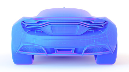 3d rendered abstract illustration of a sports car