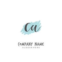 Fototapeta premium Handwritten initial letter C A for identity and logo. Vector logo template with handwriting and signature style.