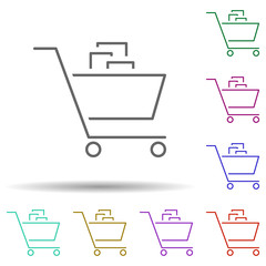 Cart, commerce, buy in multi color style icon. Simple thin line, outline vector of marketing and advertising icons for ui and ux, website or mobile application