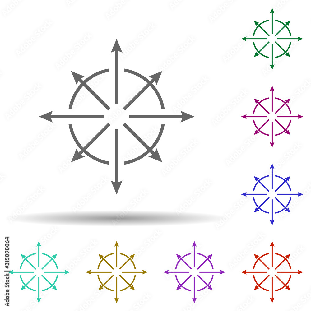 Poster arrow, advertisement in multi color style icon. simple thin line, outline vector of marketing and ad