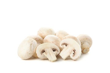 Fototapeta na wymiar Group of champignon mushrooms isolated on white background