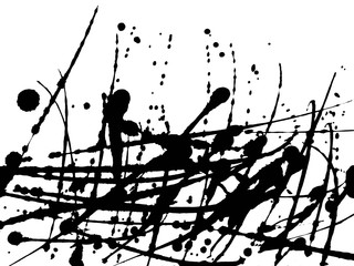 texture black ink japan background.Black ink work from brush.