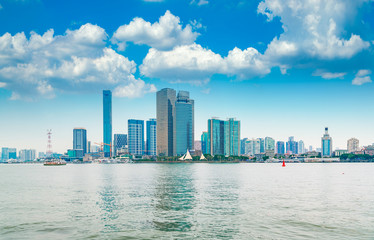 Fototapeta premium Sceneria miasta Xiamen, prowincja Fujian, Chiny