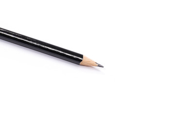 Black pencil on a white background