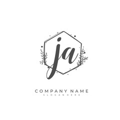 Handwritten initial letter J A JA for identity and logo. Vector logo template with handwriting and signature style.