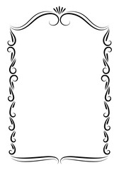Decorative frame from the elements of ornament. Drawing a black line.