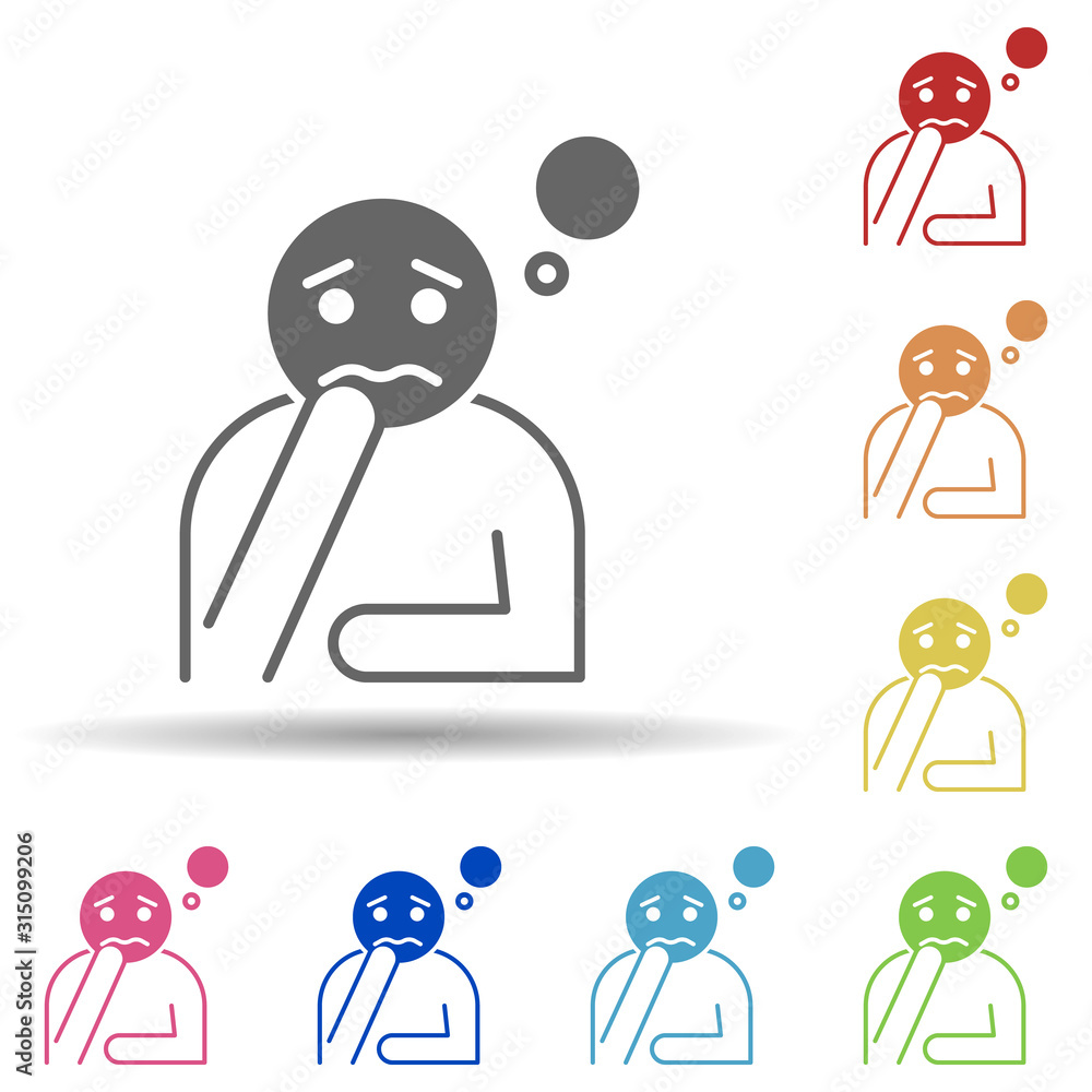 Poster nausea people in multi color style icon. simple thin line, outline vector of miscellaneous icons for