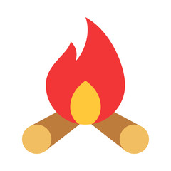 Bonfire icon. Simple campfire symbol.