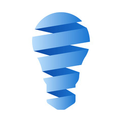 Light bulb ribbon logo icon image vector.