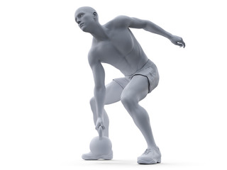 3d rendered abstract illustration of a man working out