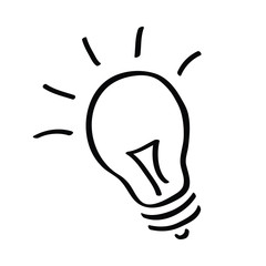 Handdrawn rough lightbulb logo. bulb doodle image vector.