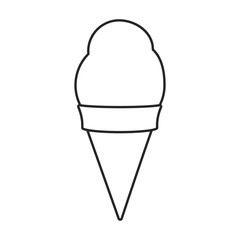 Ice cream in cone vector icon.Line vector icon isolated on white background ice cream in cone.