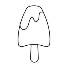 Ice cream vector icon.Line vector icon isolated on white background ice cream .