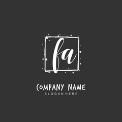 Handwritten initial letter F A FA for identity and logo. Vector logo template with handwriting and signature style.
