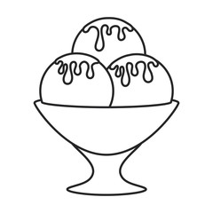 Ice cream vector icon.Line vector icon isolated on white background ice cream .