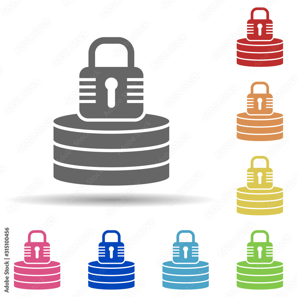 Poster lock, network in multi color style icon. simple glyph, flat vector of network icons for ui and ux, w