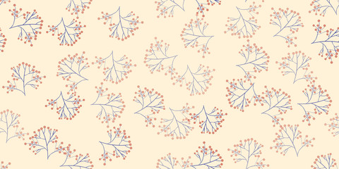 Fashionable cute pattern in nativel flowers. Floral seamless background for textiles, fabrics, covers, wallpapers, print, gift wrapping or any purpose.