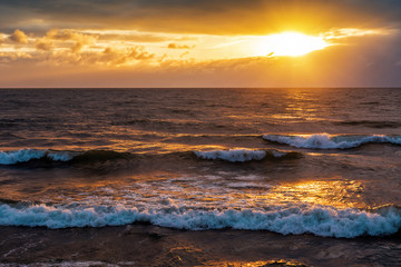 beautiful sunset over the sea