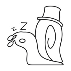 Snail vector icon.Line vector icon isolated on white background snail .