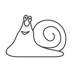 Animal snail vector icon.Line vector icon isolated on white background animal snail.