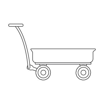 recommend clip art: Garden cart vector icon.Line vector icon isolated on white background garden cart .