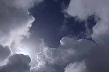 The clouds break up and clear the way for sunlight.