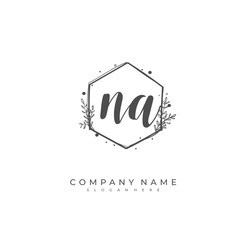 Handwritten initial letter N A NA for identity and logo. Vector logo template with handwriting and signature style.