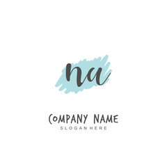 Handwritten initial letter N A NA for identity and logo. Vector logo template with handwriting and signature style.