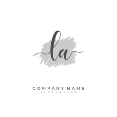 Obraz premium Handwritten initial letter L A LA for identity and logo. Vector logo template with handwriting and signature style.