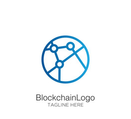 block chain logo vector design concept