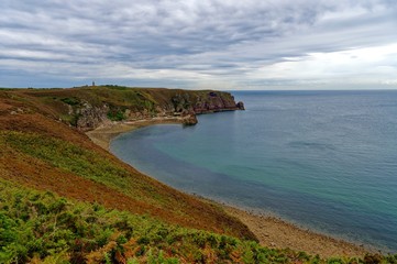 Fototapeta premium Cap Fréhel, Chemin des douaniers, GR34, Fréhel, Côtes-d’Armor, Bretagne, France