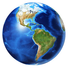 Earth globe 3d illustration. North America and South America view. © Pixelchaos