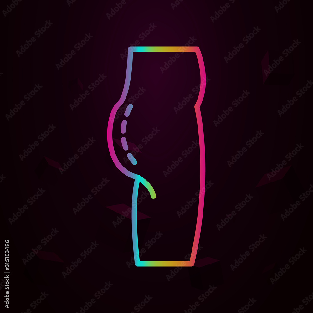 Poster buttocks nolan style icon. simple thin line, outline vector of plastic syrgery icons for ui and ux, 