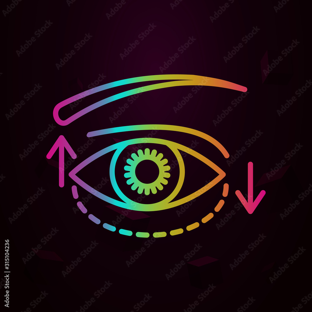 Poster blepharoplasty nolan style icon. simple thin line, outline vector of plastic syrgery icons for ui an