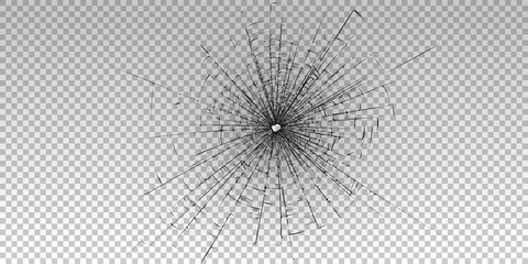Transparent broken glass