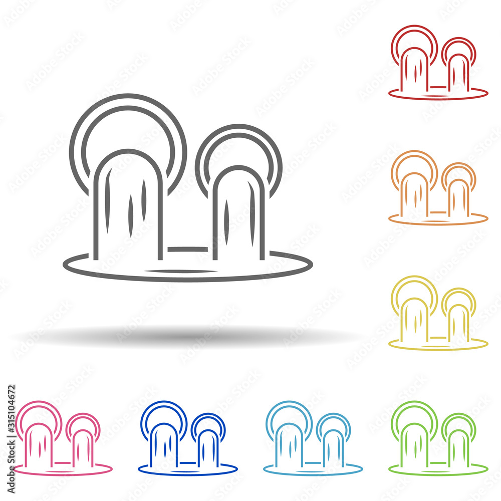 Poster waste, sewage, plumbing in multi color style icon. simple thin line, outline vector of pollution ico