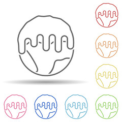 Warming, pollution, environment in multi color style icon. Simple thin line, outline vector of pollution icons for ui and ux, website or mobile application