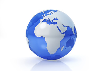 Earth globe stylized. Africa and Europe view.