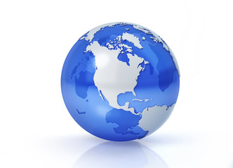 Earth globe stylized. North America view.