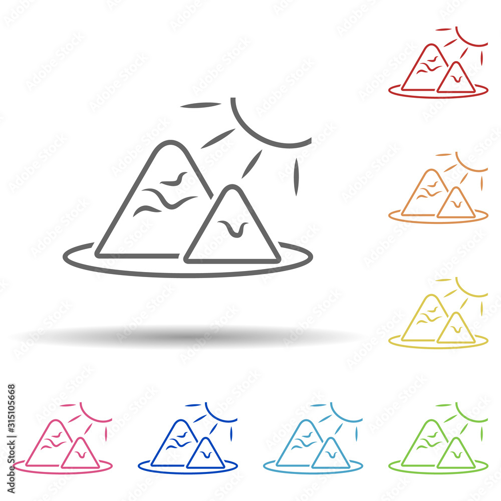 Aufkleber melting, pollution, glacier in multi color style icon. simple thin line, outline vector of pollution