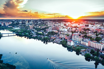 Vinnytsia Ukraine cityscape view on river south bug outdoor skyline Vinnitsa