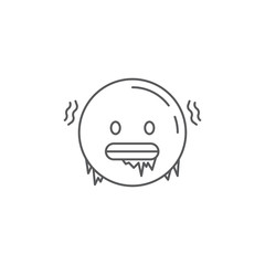 Cold freezing emoticon vector icon symbol emoji isolated on white background