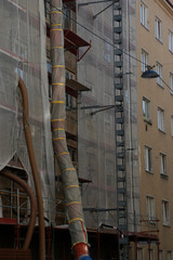 Scaffolding on the facade of a building