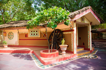 indian door. Enter in Rajasthan style home entrance, Mumbai, Maharashtra, India