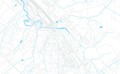 Trinec, Czechia bright vector map
