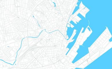 Aarhus, Denmark bright vector map