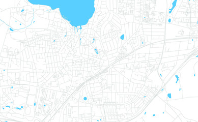 Obraz premium Roskilde, Denmark bright vector map