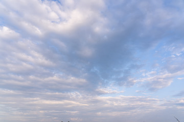 Sky clouds. Beautiful white clouds on blue sky.
