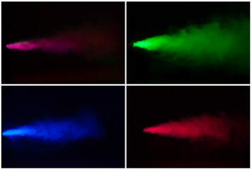 Set of colorful smokes on a black background