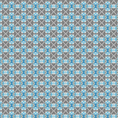 Pink seamless pattern with blue flowers